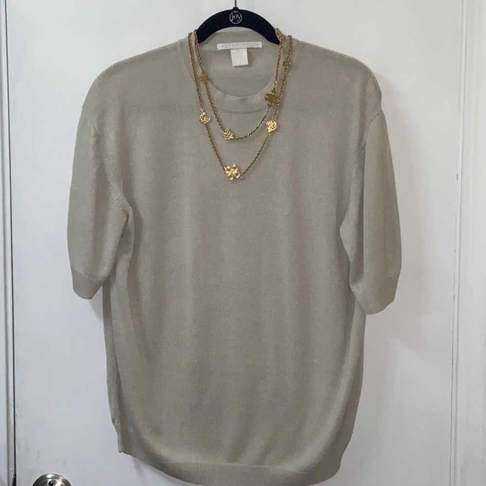 Perry Ellis Spun Silk Top Large
